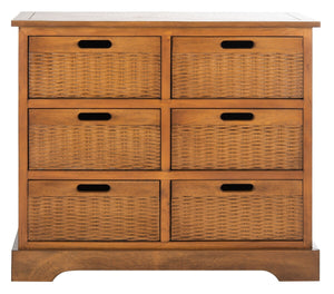 Landers 6 Drawer Storage Unit Honey Brown Wood STG5700C