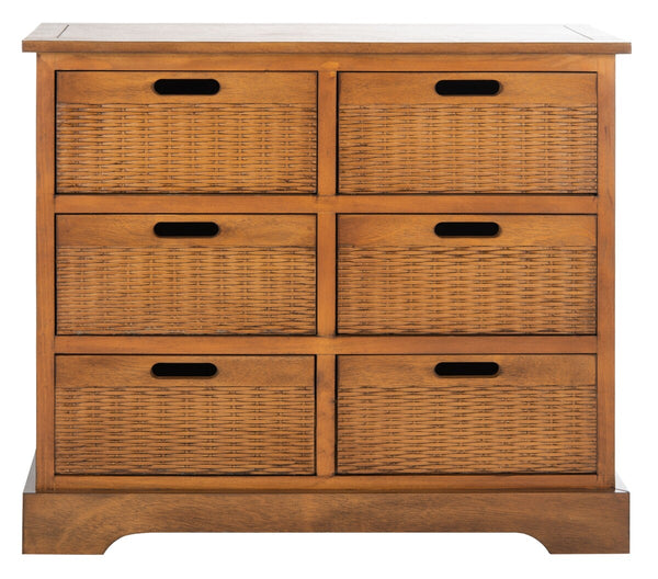 Landers 6 Drawer Storage Unit Honey Brown Wood STG5700C