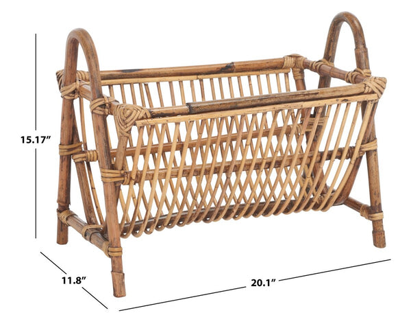Safavieh Jove Newspaper Rack Honey Brown Wash Rattan STG6500A