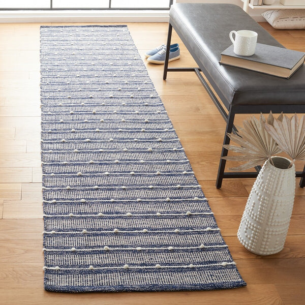 Striped Kilim 513 Hand Woven Rug - Luxurious 90% Cotton & 10% Wool, Stylish Home Décor Accent