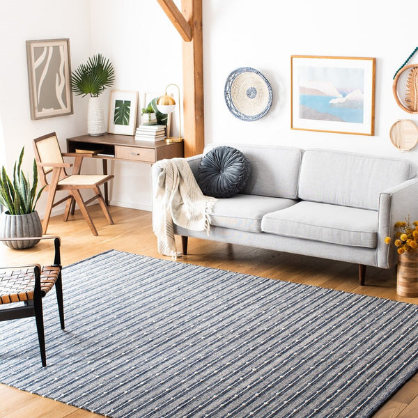 Striped Kilim 513 Hand Woven Rug - Luxurious 90% Cotton & 10% Wool, Stylish Home Décor Accent