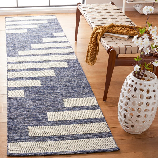 Striped Kilim Hand Woven Rug – Luxurious 90% Cotton & 10% Wool for a Cozy, Elegant Home Décor