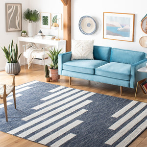 Striped Kilim Hand Woven Rug – Luxurious 90% Cotton & 10% Wool for a Cozy, Elegant Home Décor