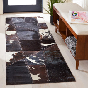 Safavieh Studio Leather 184 Hand Woven Hair on Leather Rug STL184T-8
