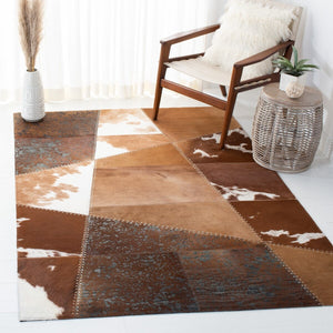 Safavieh Studio Leather 185 Hand Woven Hair on Leather Rug STL185T-8