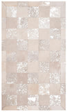 Studio Leather 214  Hand Woven Leather Rug Ivory / Silver