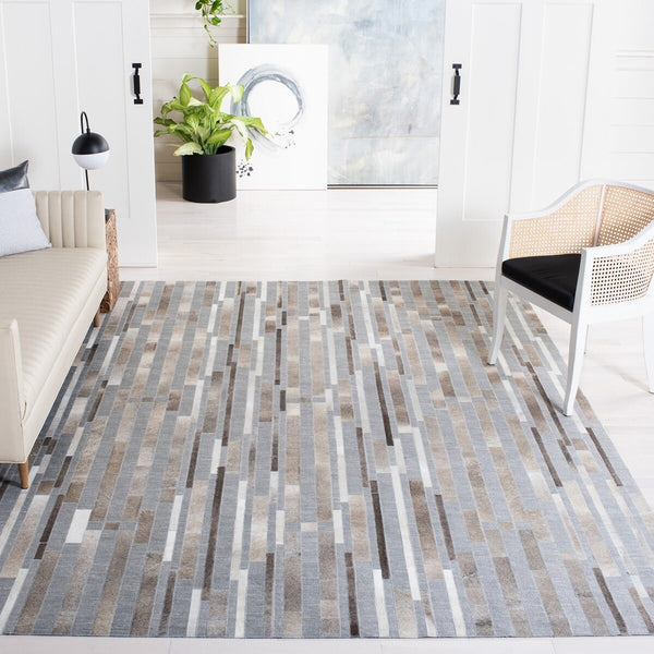 Safavieh Studio Leather 222 Hand Woven Leather and Viscose Rug STL222A-8