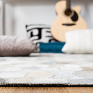 Studio Leather 226 Flat Weave 100% Hair On Leather Pile 0 Rug Ivory / Grey 100% Hair on Leather Pile STL226F-8