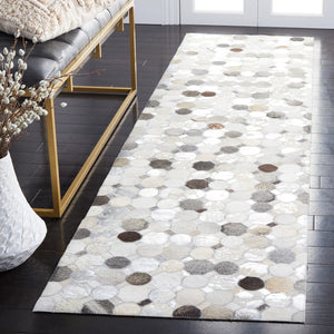 Studio Leather 227 Luxurious 100% Hair On Leather Pile Flat Weave Rug for Elegant Home Décor