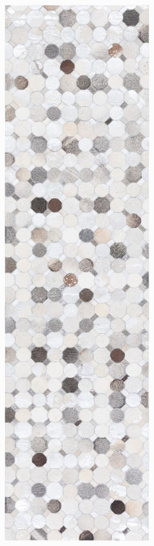 Studio Leather 227 Luxurious 100% Hair On Leather Pile Flat Weave Rug for Elegant Home Décor