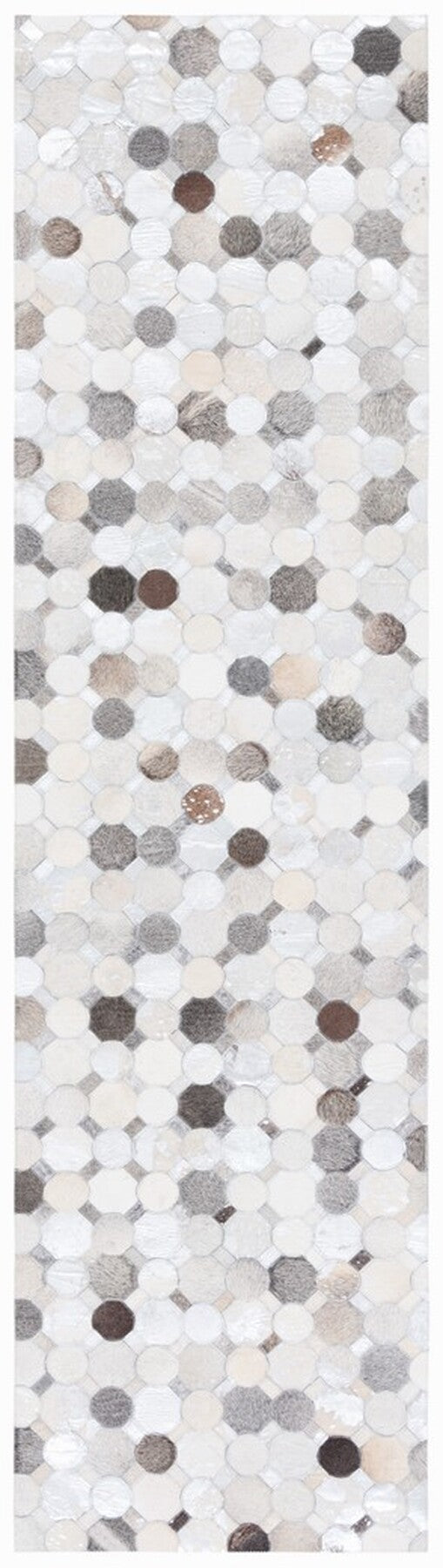 Studio Leather 227 Luxurious 100% Hair On Leather Pile Flat Weave Rug for Elegant Home Décor