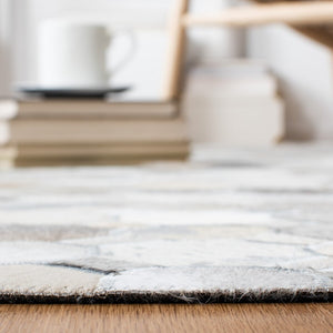 Studio Leather 227 Luxurious 100% Hair On Leather Pile Flat Weave Rug for Elegant Home Décor