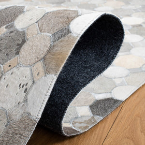 Studio Leather 227 Luxurious 100% Hair On Leather Pile Flat Weave Rug for Elegant Home Décor