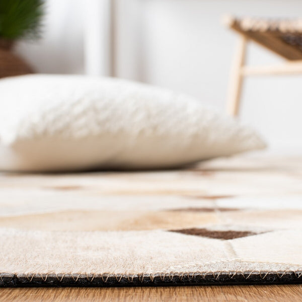 Studio Leather 228 Flat Weave 100% Hair On Leather Pile 0 Rug Ivory / Brown 100% Hair on Leather Pile STL228A-8