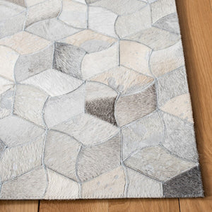 Studio Leather 229 Flat Weave 100% Hair On Leather Pile 0 Rug Ivory / Grey 100% Hair on Leather Pile STL229F-8