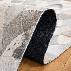 Studio Leather 231 Flat Weave 100% Hair On Leather Pile 0 Rug Ivory / Grey 100% Hair on Leather Pile STL231F-8