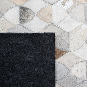 Studio Leather 231 Flat Weave 100% Hair On Leather Pile 0 Rug Ivory / Grey 100% Hair on Leather Pile STL231F-8