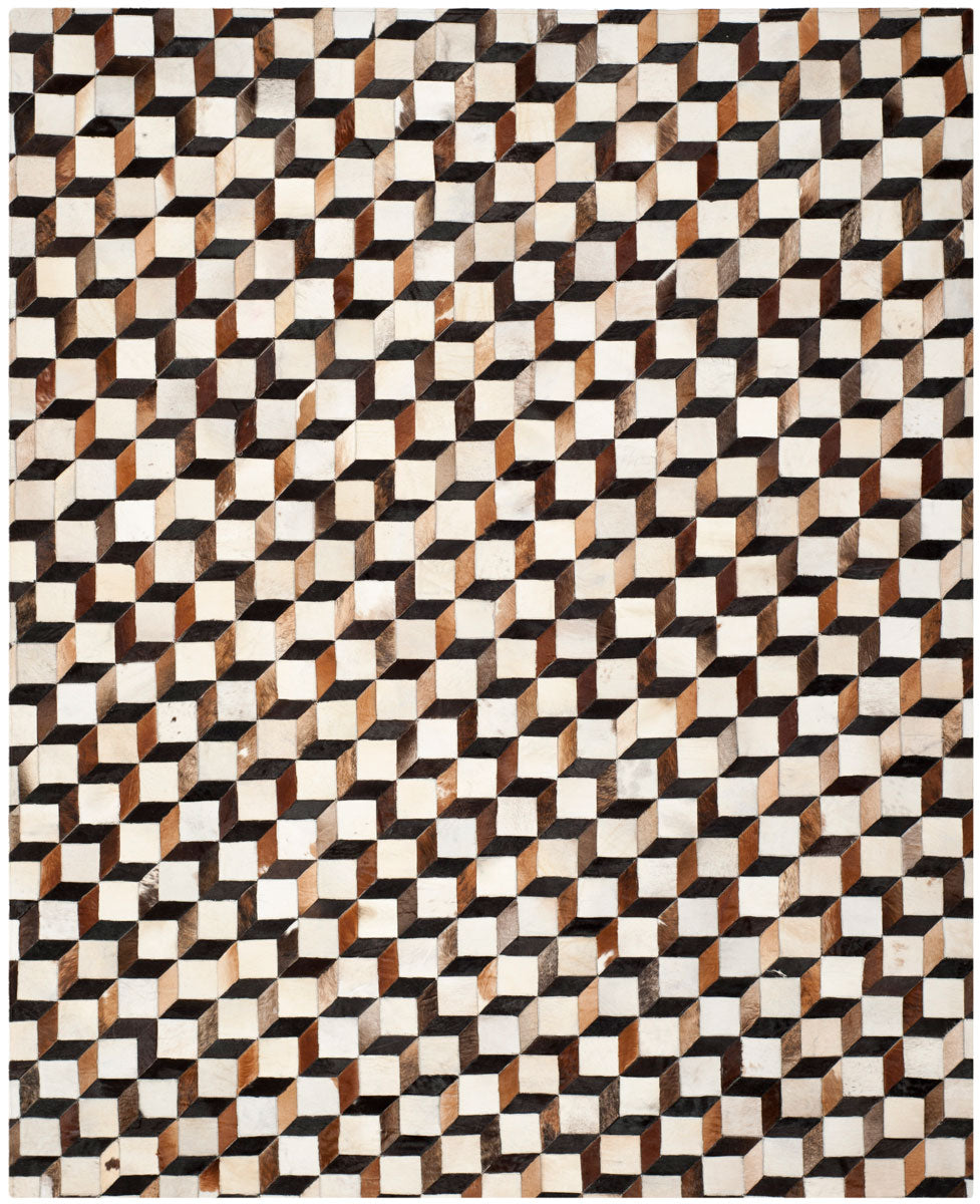STL511 Hand Woven Leather Rug - Luxurious Rectangle Design for Elegant