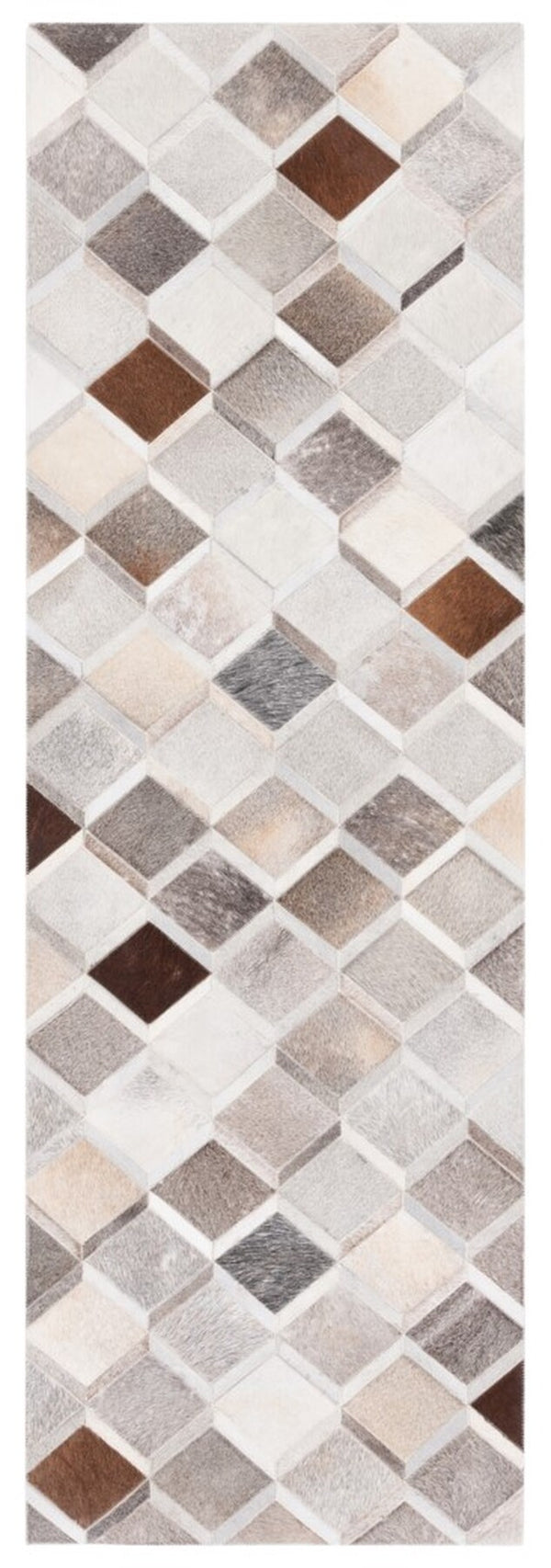 Safavieh Studio Leather 800 Hand Woven 70% Leather and 30% Felted Cloth Natural Hide Rug STL807A-6R