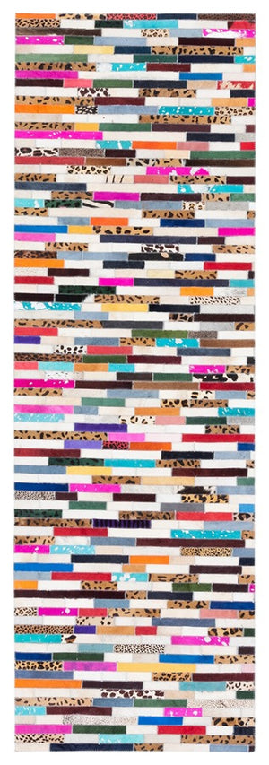 Safavieh Studio Leather 800 Hand Woven 70% Leather and 30% Felted Cloth Natural Hide Rug STL808A-6R