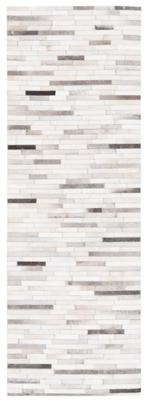 Safavieh Studio Leather 800 Hand Woven 70% Leather and 30% Felted Cloth Natural Hide Rug STL809A-8