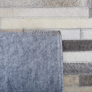 Safavieh Studio Leather 800 Hand Woven 70% Leather and 30% Felted Cloth Natural Hide Rug STL809A-8