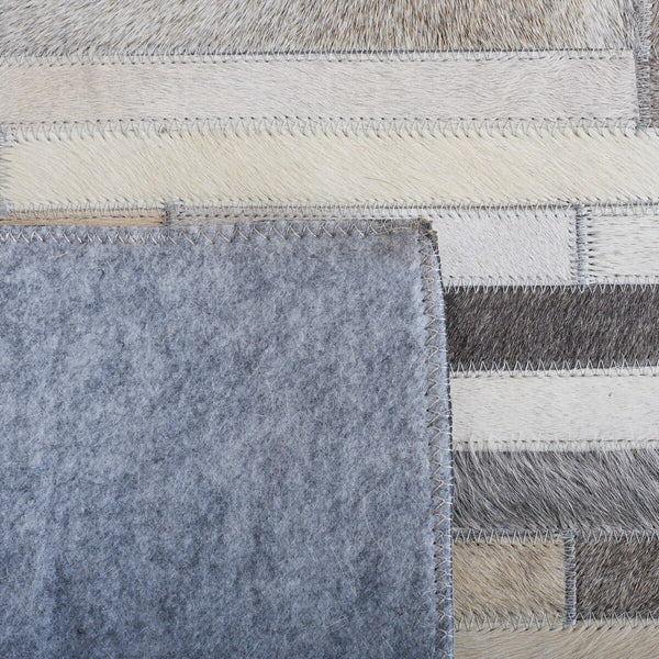 Safavieh Studio Leather 800 Hand Woven 70% Leather and 30% Felted Cloth Natural Hide Rug STL809A-8