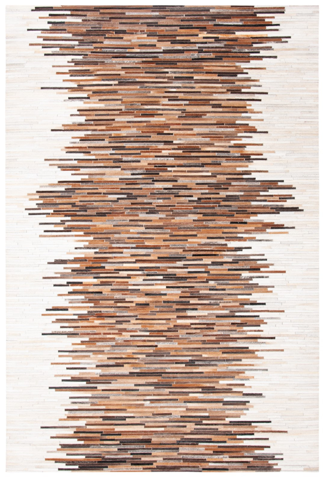 Studio Hand Woven Rectangle Rug - Luxurious Leather and Felted Cloth D