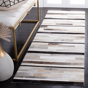 Safavieh Studio Leather 800 Hand Woven 70% Leather and 30% Felted Cloth Natural Hide Rug STL816A-6R