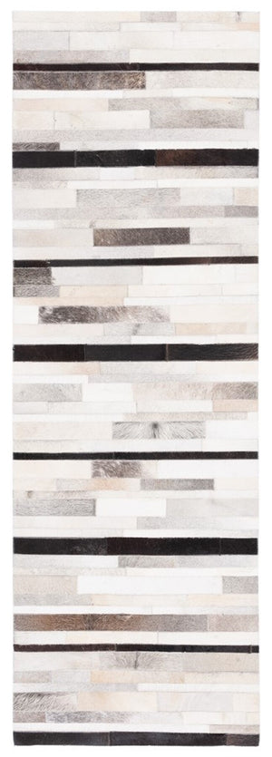 Safavieh Studio Leather 800 Hand Woven 70% Leather and 30% Felted Cloth Natural Hide Rug STL816A-6R