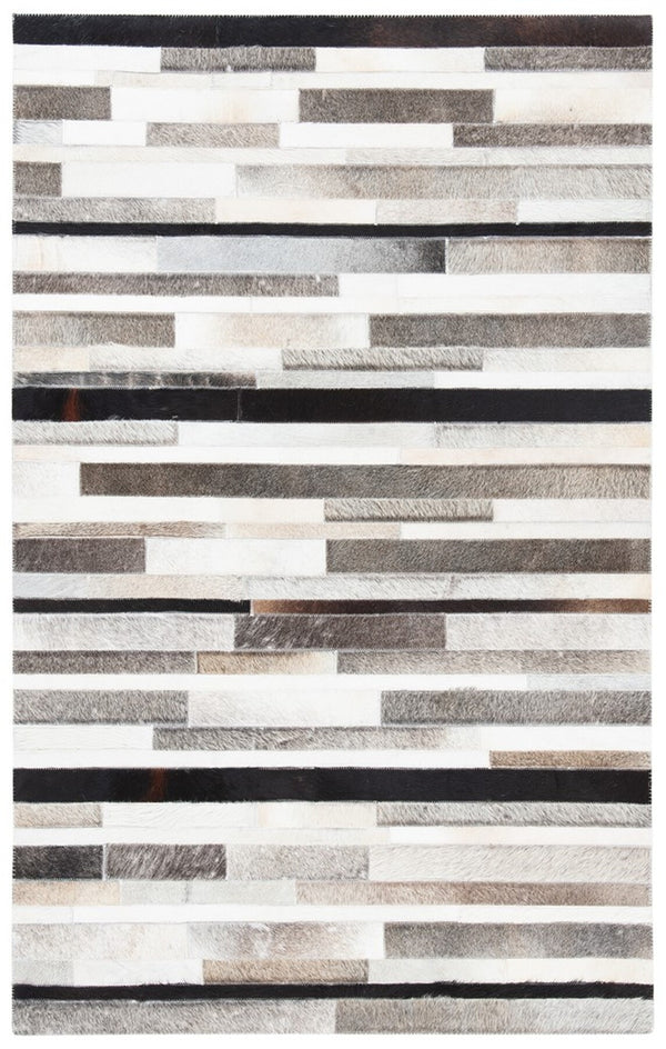 Safavieh Studio Leather 800 Hand Woven 70% Leather and 30% Felted Cloth Natural Hide Rug STL816A-6R