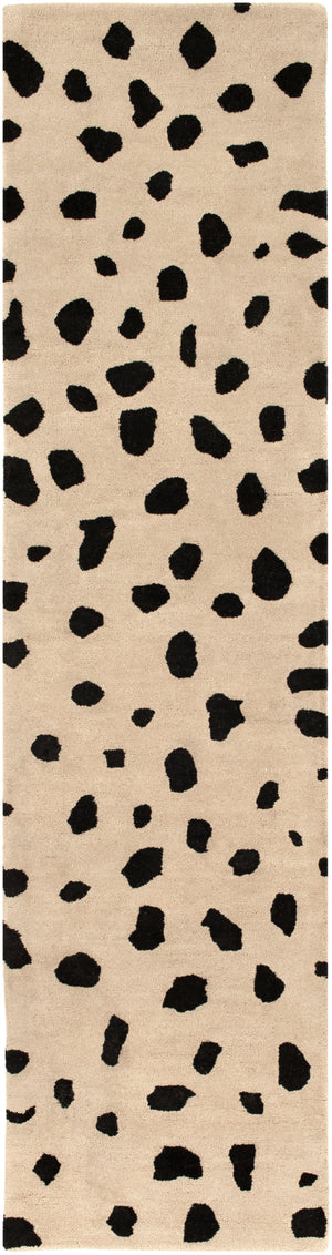 Stella STLA-2443 Modern Wool Rug STLA2443-28 Khaki, Black 100% Wool 2' x 8'