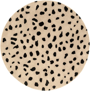 Stella STLA-2443 Modern Wool Rug STLA2443-6RD Khaki, Black 100% Wool 6' Round