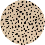 Stella STLA-2443 Modern Wool Rug STLA2443-6RD Khaki, Black 100% Wool 6' Round