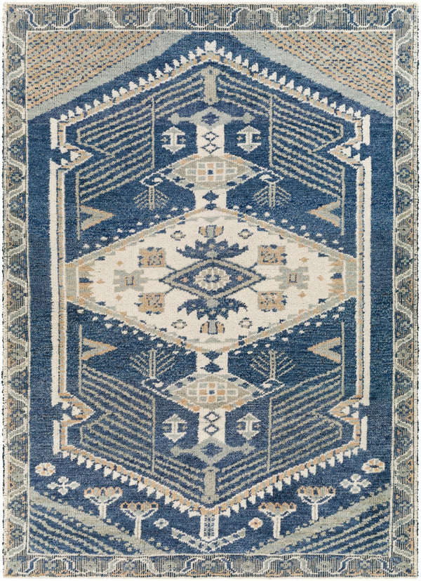 St Moritz STM-2300 Traditional Wool Rug STM2300-81012 Denim, Beige, Sage, Cream 100% Wool 8'10" x 12'