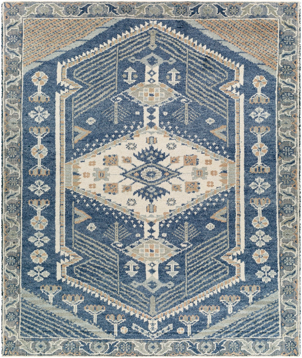 St Moritz STM-2300 Traditional Wool Rug STM2300-810 Denim, Beige, Sage, Cream 100% Wool 8' x 10'