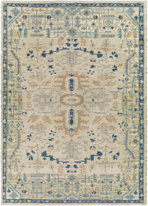 St Moritz STM-2302 Traditional Wool Rug STM2302-81012 Denim, Beige, Sage, Cream 100% Wool 8'10" x 12'