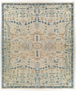 St Moritz STM-2302 Traditional Wool Rug STM2302-810 Denim, Beige, Sage, Cream 100% Wool 8' x 10'