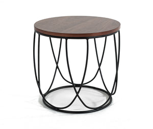 VIG Furniture Modrest Strang Modern Walnut & Black Round End Table VGMAMIT-5148-ET