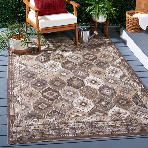 Safavieh Sunrise 630 Flatweave Indoor / Outdoor Rug Ivory / Beige Brown 8' x 10'