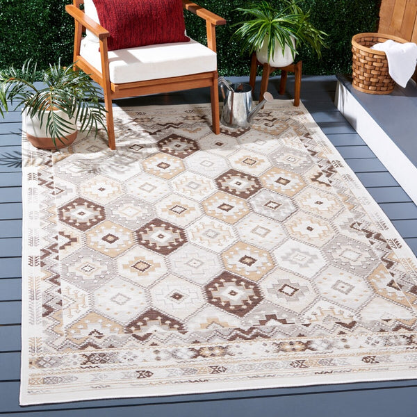 Safavieh Sunrise 630 Flatweave Indoor / Outdoor Rug Ivory / Beige Brown 8' x 10'