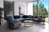 Divani Casa Darla - Modern Grey Velvet Curved Sectional Sofa
