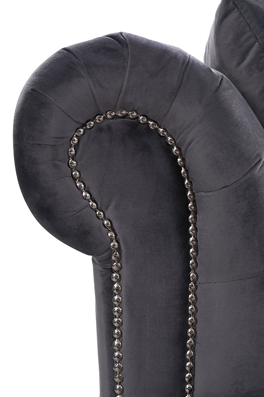 VIG Furniture Divani Casa Darla - Modern Grey Velvet Curved Sectional Sofa VG2T1124-5P-GRY