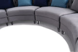 VIG Furniture Divani Casa Darla - Modern Grey Velvet Curved Sectional Sofa VG2T1124-5P-GRY
