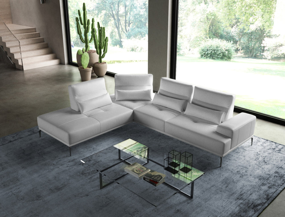 VIG Furniture Coronelli Collezioni Sunset - Contemporary Italian White Leather Left Facing Sectional Sofa VGCCSUNSET-LAF-WHT-SECT
