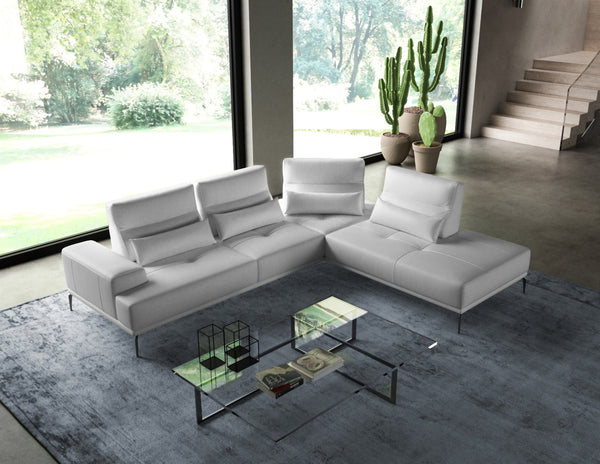 VIG Furniture Coronelli Collezioni Sunset - Contemporary Italian White Leather Right Facing Sectional Sofa VGCCSUNSET-RAF-WHT-SECT
