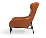 VIG Furniture Divani Casa Susan Modern Orange Leatherette Lounge Chair VGBNEC-084-ORG