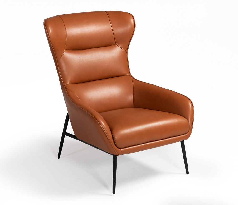 VIG Furniture Divani Casa Susan Modern Orange Leatherette Lounge Chair VGBNEC-084-ORG