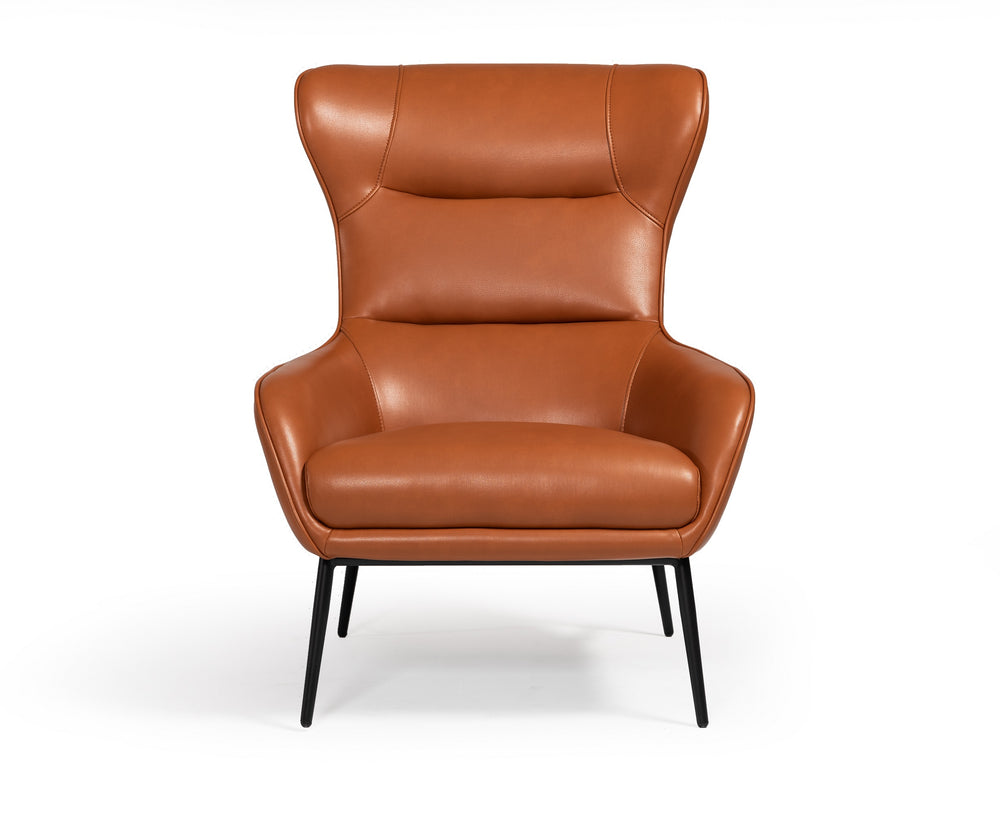 VIG Furniture Divani Casa Susan Modern Orange Leatherette Lounge Chair VGBNEC-084-ORG