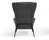 VIG Furniture Divani Casa Susan Modern Dark Grey Leatherette Lounge Chair VGBNEC-084-GRY